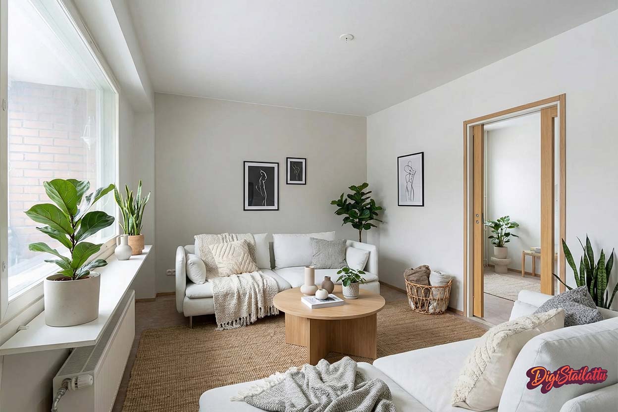 Digistailattu olohuone